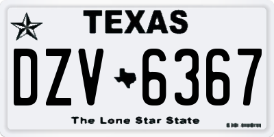 TX license plate DZV6367