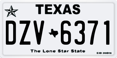 TX license plate DZV6371