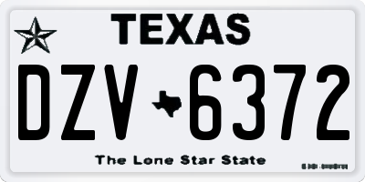 TX license plate DZV6372