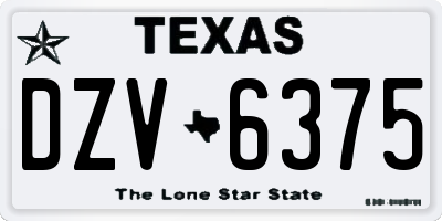 TX license plate DZV6375