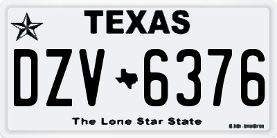 TX license plate DZV6376