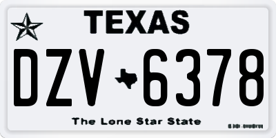 TX license plate DZV6378