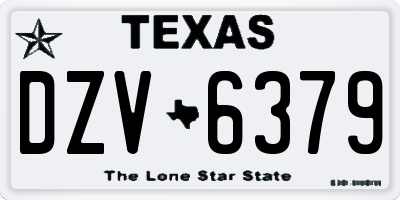 TX license plate DZV6379