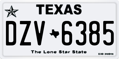 TX license plate DZV6385
