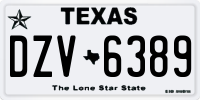 TX license plate DZV6389