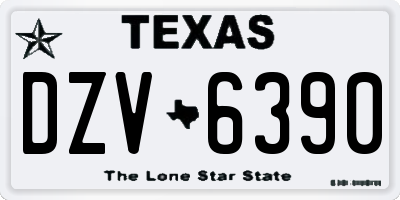 TX license plate DZV6390