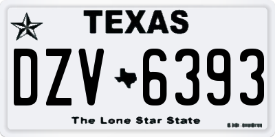 TX license plate DZV6393