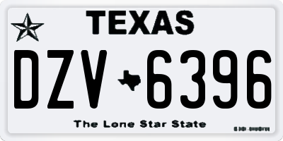 TX license plate DZV6396
