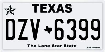 TX license plate DZV6399