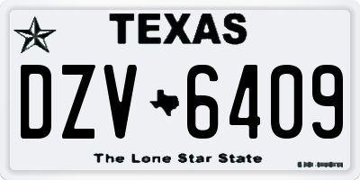 TX license plate DZV6409