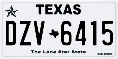 TX license plate DZV6415
