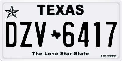 TX license plate DZV6417