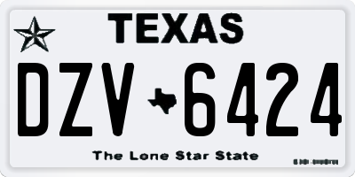 TX license plate DZV6424