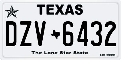 TX license plate DZV6432