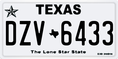 TX license plate DZV6433