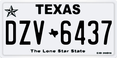TX license plate DZV6437