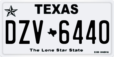 TX license plate DZV6440