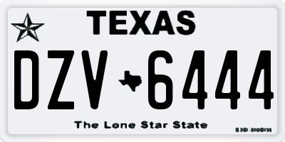 TX license plate DZV6444