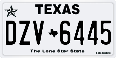 TX license plate DZV6445