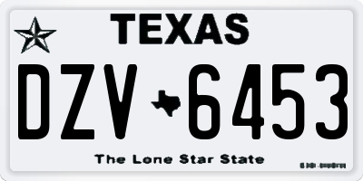 TX license plate DZV6453