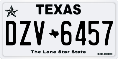TX license plate DZV6457