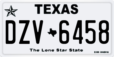 TX license plate DZV6458