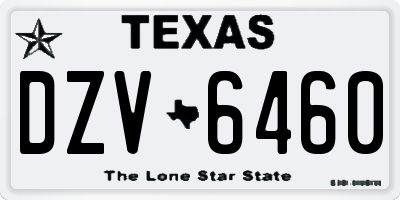 TX license plate DZV6460
