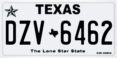 TX license plate DZV6462
