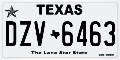 TX license plate DZV6463