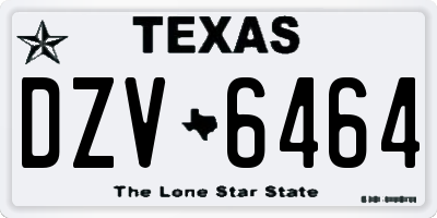 TX license plate DZV6464