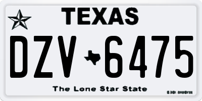 TX license plate DZV6475