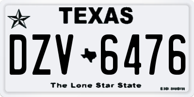 TX license plate DZV6476