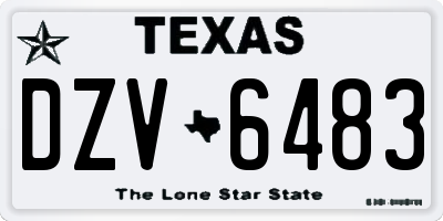TX license plate DZV6483