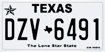 TX license plate DZV6491