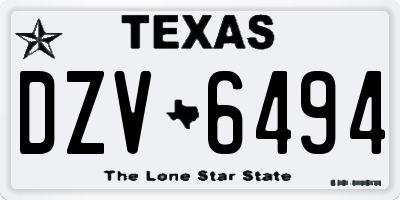 TX license plate DZV6494