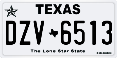 TX license plate DZV6513