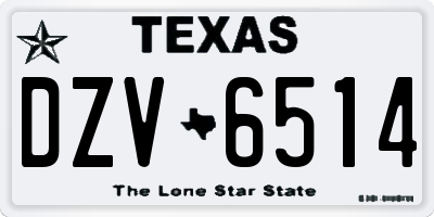 TX license plate DZV6514