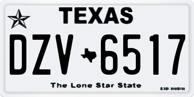 TX license plate DZV6517