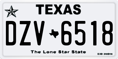 TX license plate DZV6518