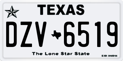 TX license plate DZV6519