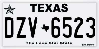 TX license plate DZV6523