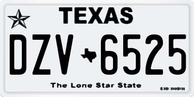TX license plate DZV6525