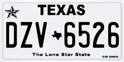 TX license plate DZV6526