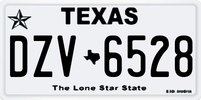 TX license plate DZV6528