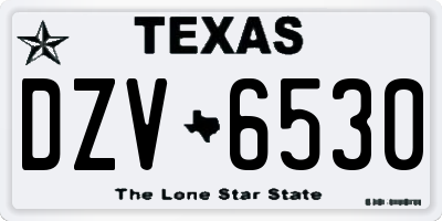 TX license plate DZV6530