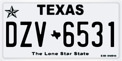 TX license plate DZV6531