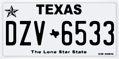 TX license plate DZV6533