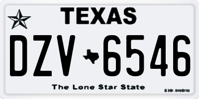 TX license plate DZV6546