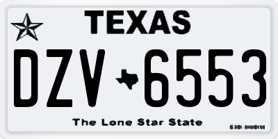 TX license plate DZV6553