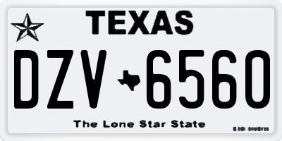 TX license plate DZV6560